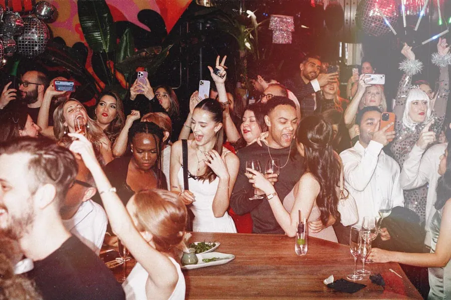 Guests photographed during a busy night at a venue